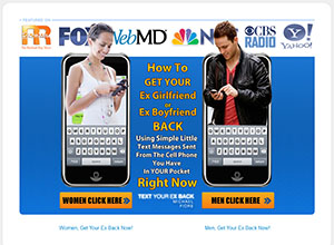 video presentation screen at the official Text Your Ex Back website